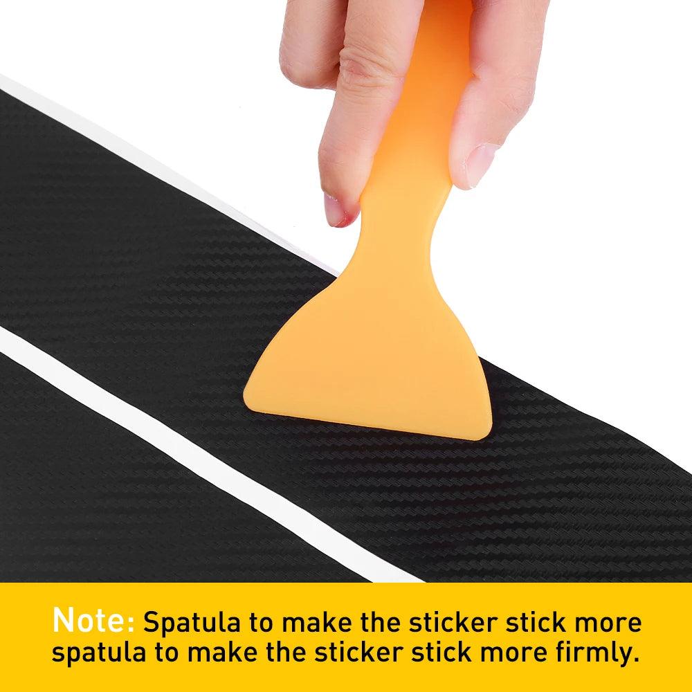 Carbon Fiber 5D Door Sill Scuff Plate Protector Sticker | 4-Piece Universal