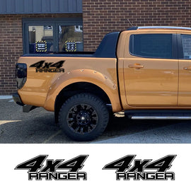 4x4 Rear Bed Side Decal for Ford Ranger Raptor | Pickup Truck Vinyl Graphic