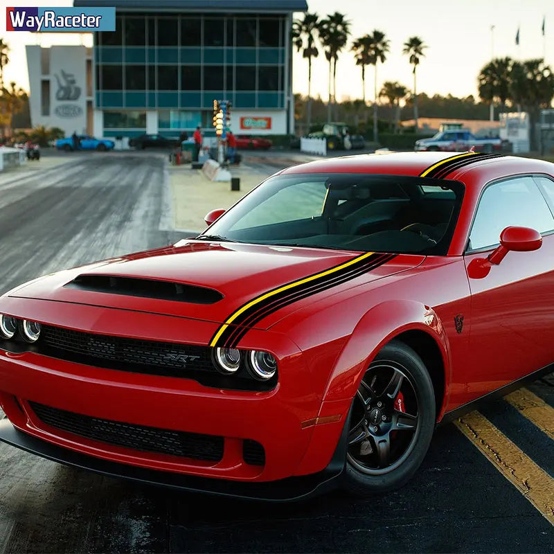 Hood, Roof & Trunk Body Stripe Decal | Engine Cover Bonnet Vinyl Graphic Kit