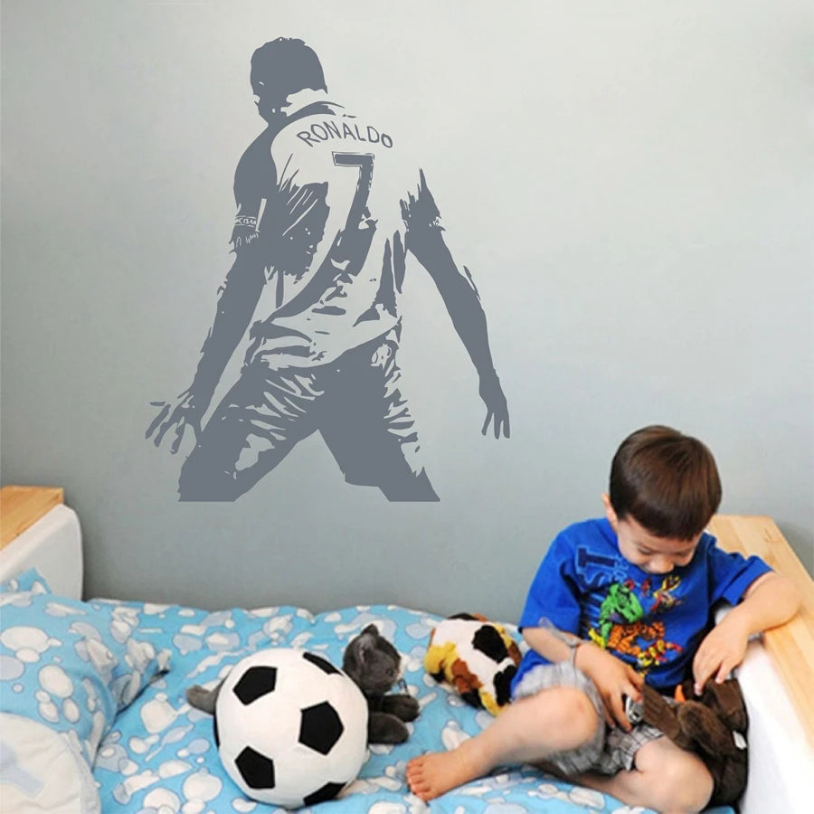 Cristiano Ronaldo Vinyl Wall Sticker - Soccer Athlete Wall Decal for Kids' Room & Living Room