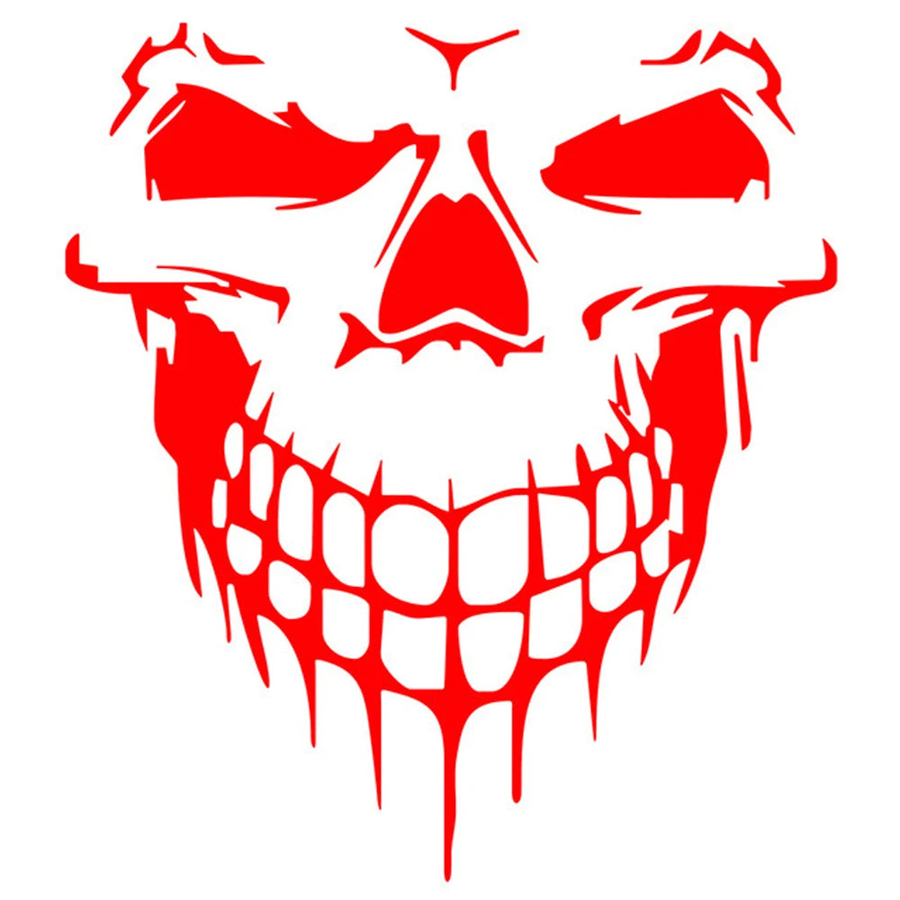 Large Reflective Skull Head Car Decal | 23.2" x 20.9" Vinyl Sticker for Cars, Trucks & Bikes