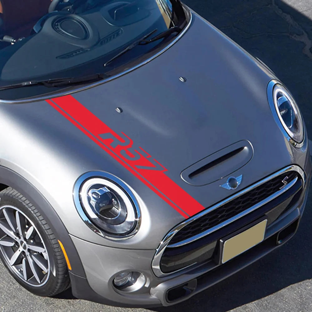 Hood Bonnet Stripe Decal for Mini Cooper (R50–R61) | Engine Cover Trim Vinyl Sticker