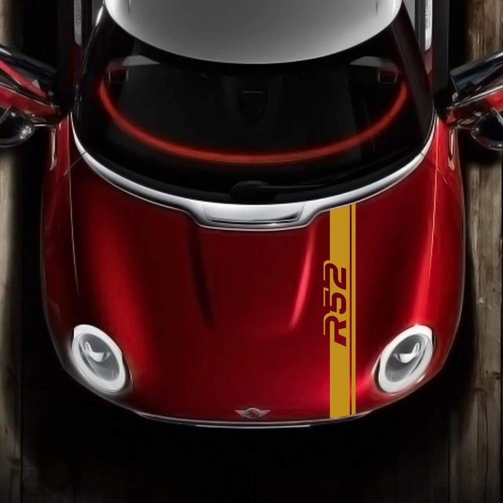 Hood Bonnet Stripe Decal for Mini Cooper (R50–R61) | Engine Cover Trim Vinyl Sticker