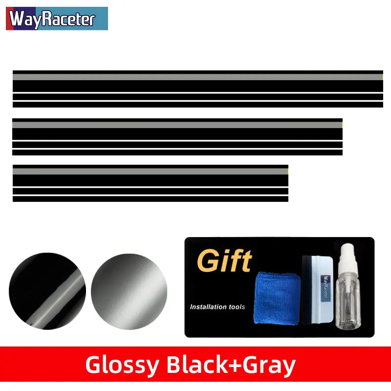 Hood, Roof & Trunk Body Stripe Decal | Engine Cover Bonnet Vinyl Graphic Kit