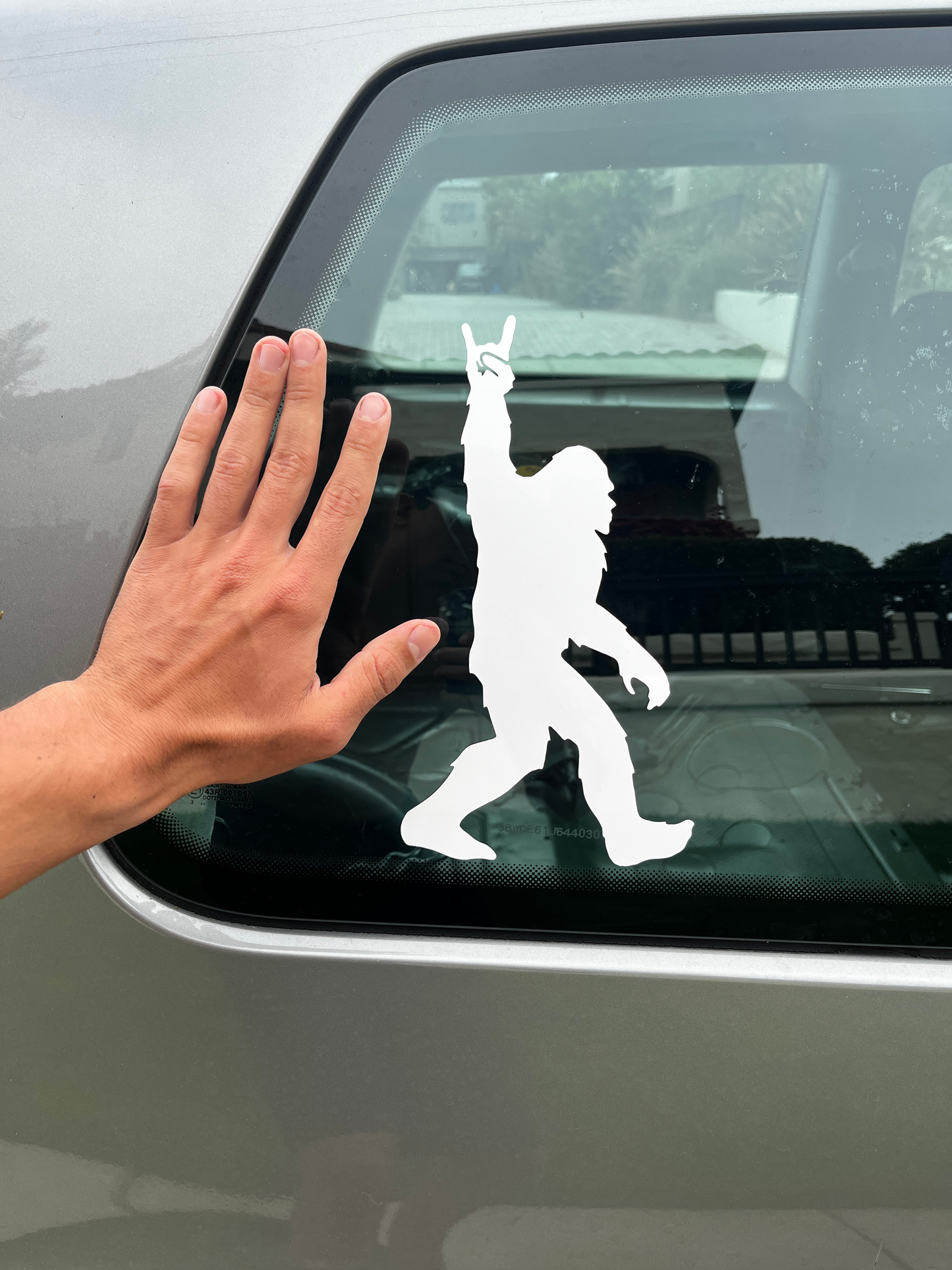 Funny Bigfoot Outdoor Camping Meme 10" White Vinyl Decal Sticker