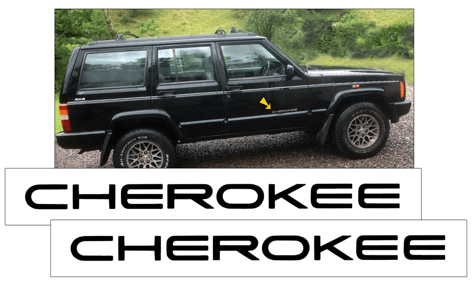 Juego de calcomanías para puertas de Jeep Cherokee XJ 1998 - CHEROKEE