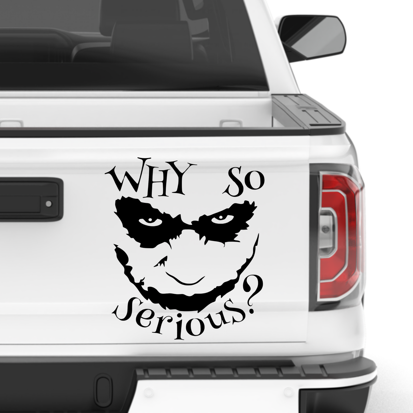 Joker Why So Serious Batman Vinyl Decal Sticker Truck Mockup