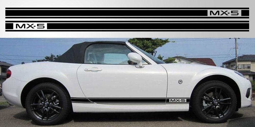 Mazda Miata MX-5 Triple Stripe Decal Graphic