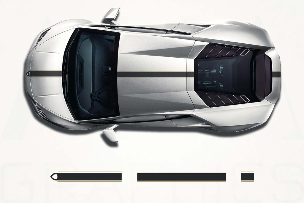 Calcomanías de franjas centrales del Lamborghini Huracán