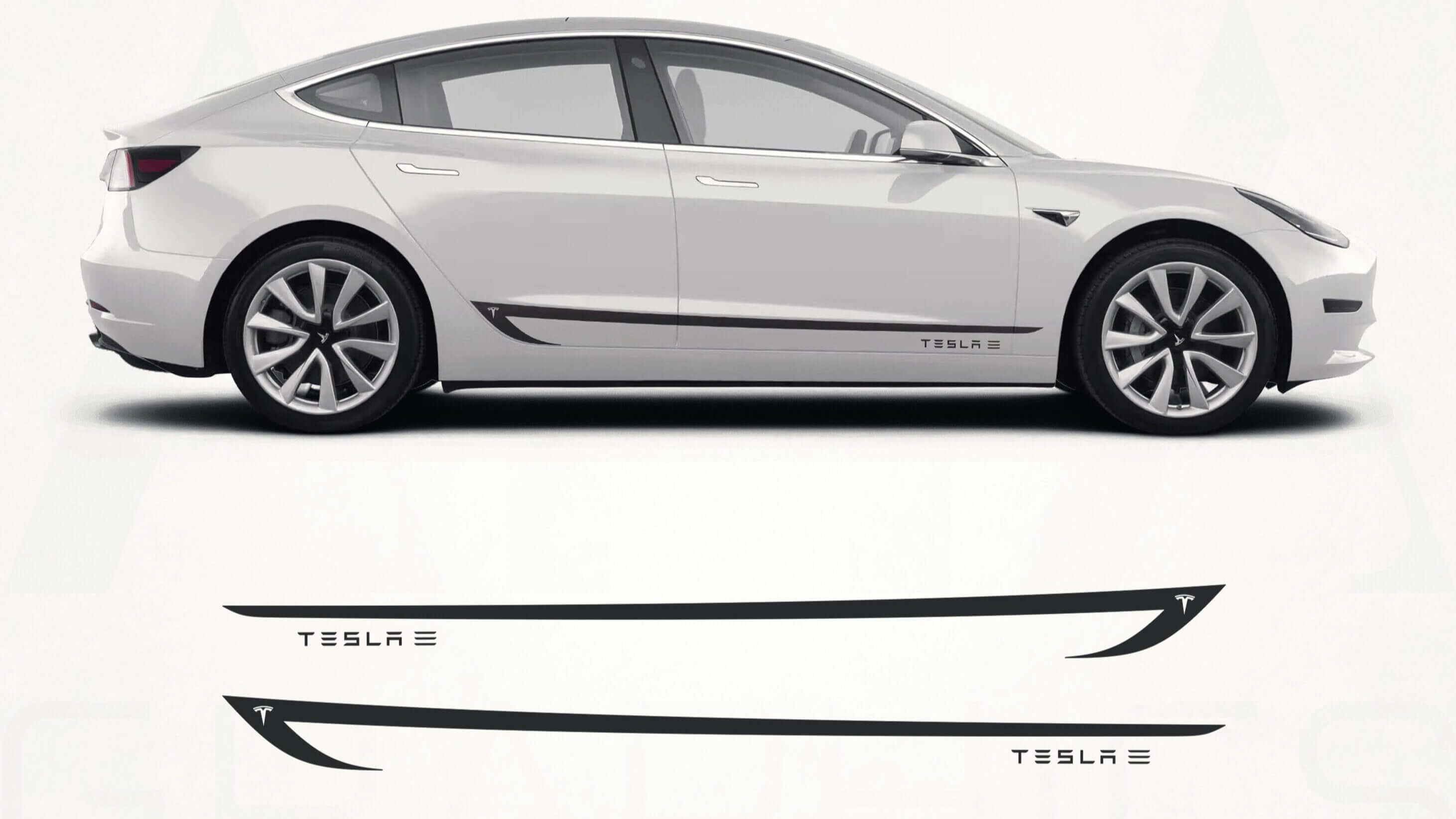 Tesla Model 3 Side Stripes Decals