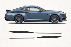 Blue car with 'Dark Horse' graphics on a white background