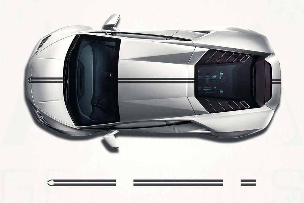 Calcomanías de franjas centrales del Lamborghini Huracán