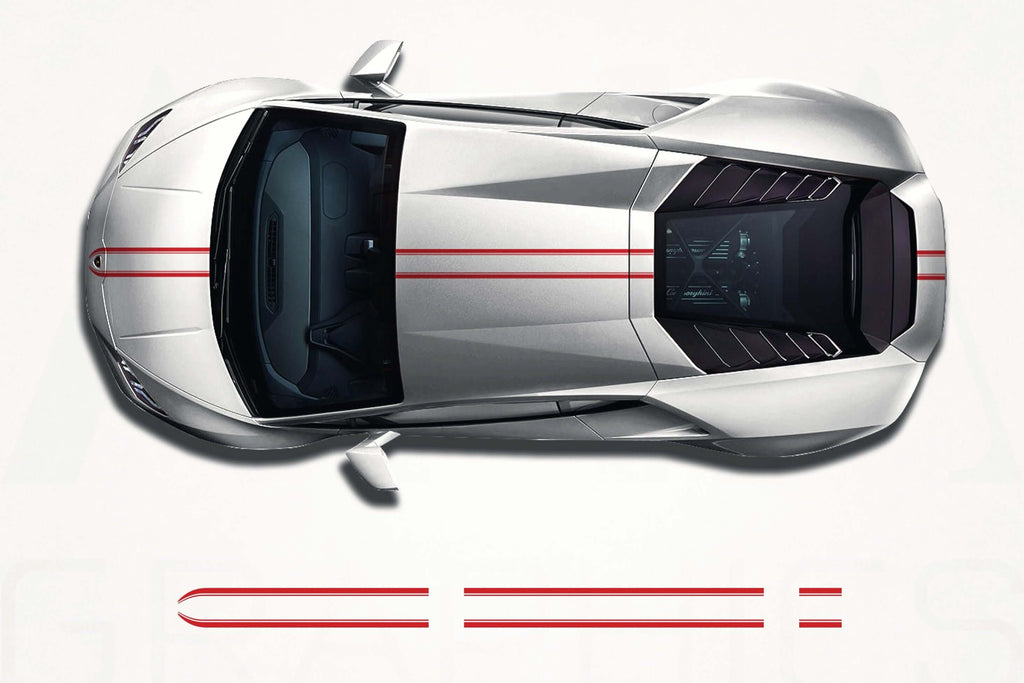 Calcomanías de franjas centrales del Lamborghini Huracán
