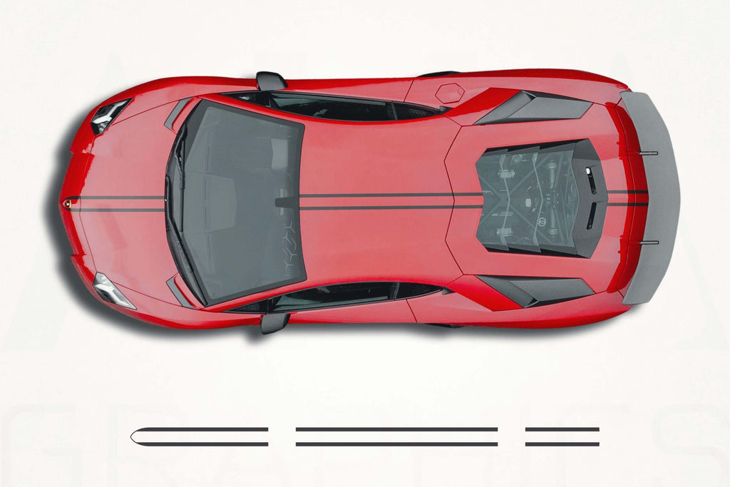Calcomanías de franjas centrales para Lamborghini Aventador