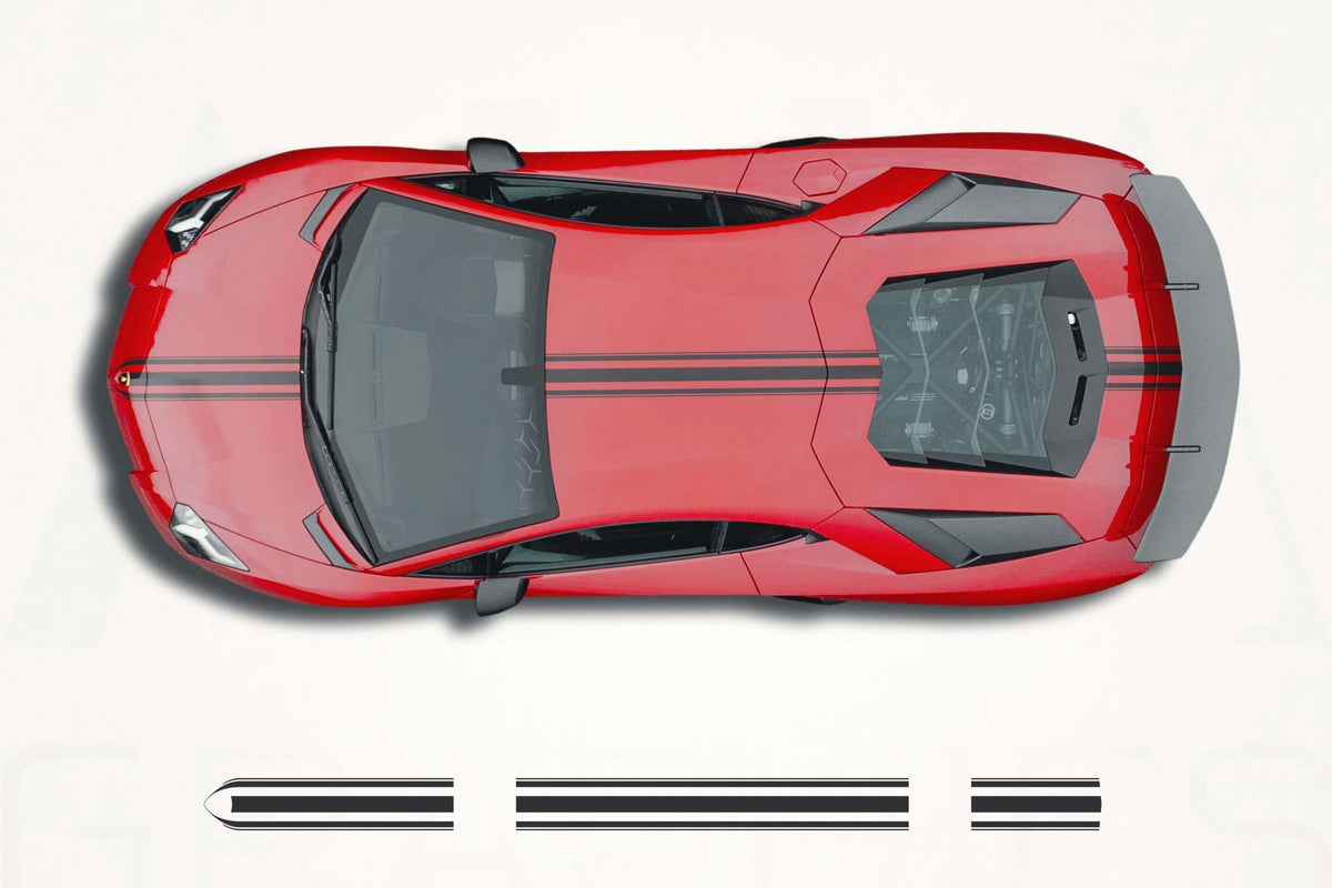 Lamborghini Aventador Center Stripes Decals