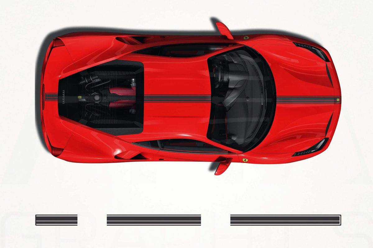 Ferrari 488 GTB Center Stripes Decals
