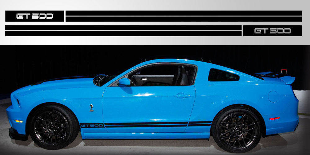 Mustang GT 500 Double Stripe Vinyl Decal Version 2