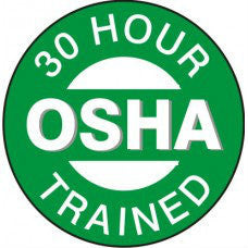 30 Hour OSHA Trained Hard Hat Sticker HM-126