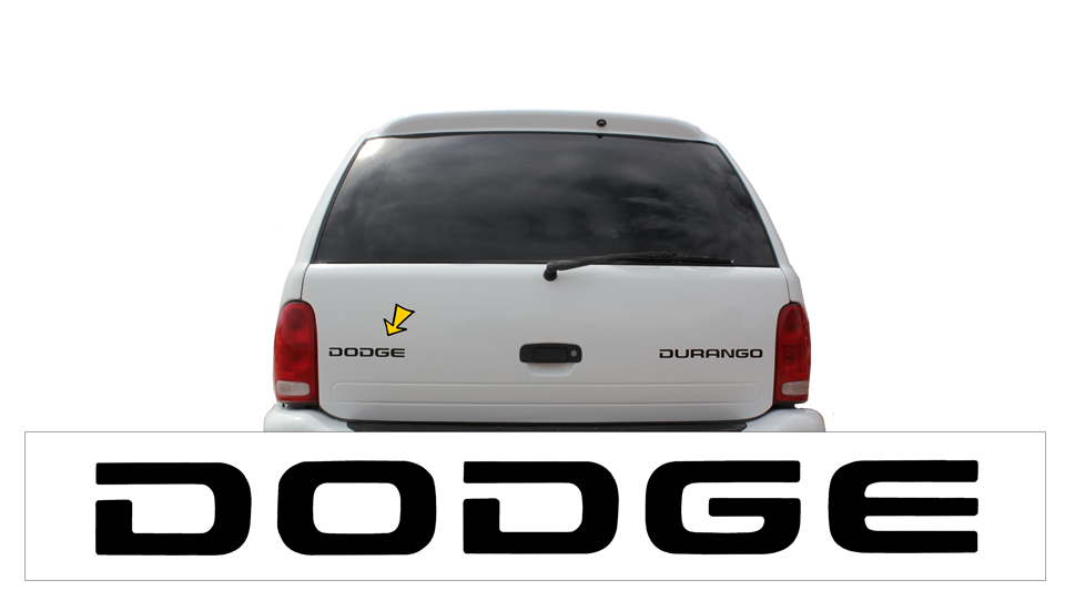 2001-03 Dodge DURANGO - Door / Lift Gate DODGE Name Decal - 1" Tall x 9" Long