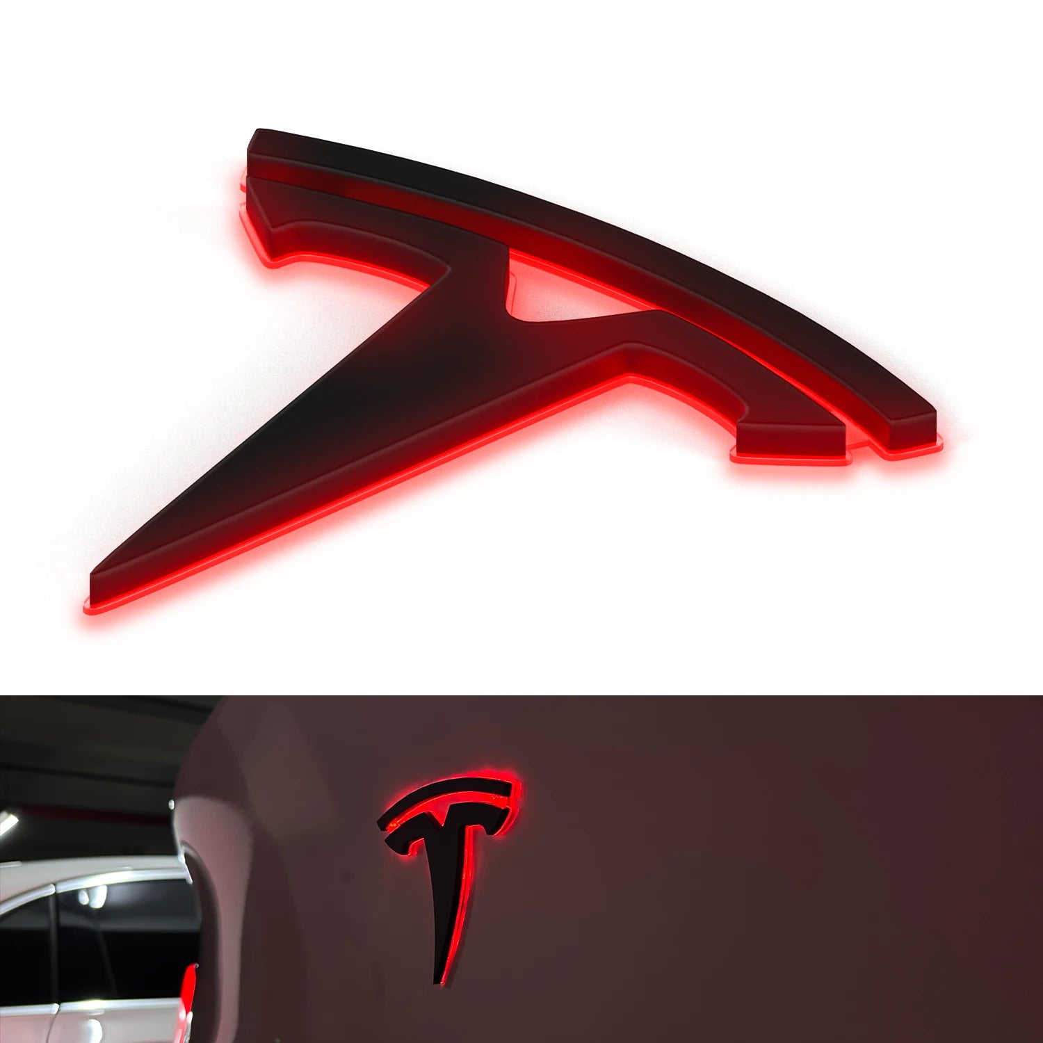 LED Trunk Emblem Ambient Light for Tesla Model 3/Y/X/S, Two Modes for Ambient Light or Brake Light