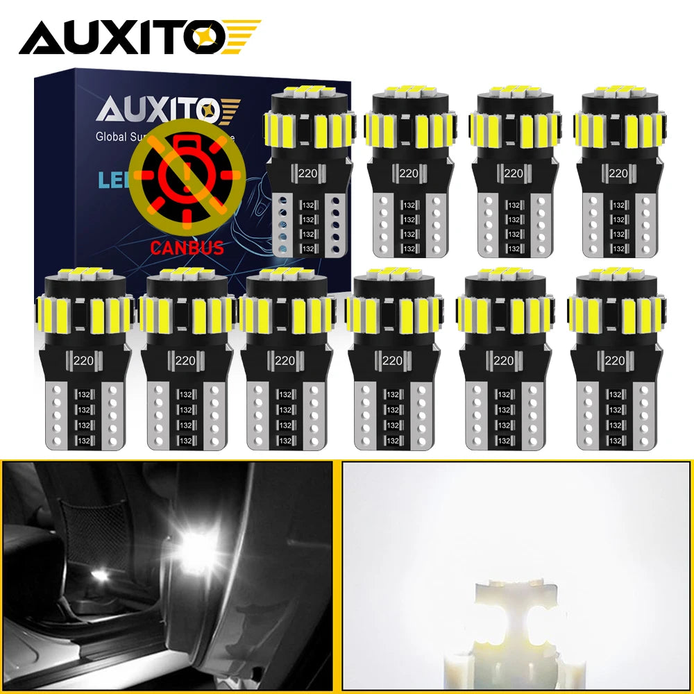 AUXITO T10 W5W Canbus LED Interior Bulbs | 2–10 Pack, 6500K White