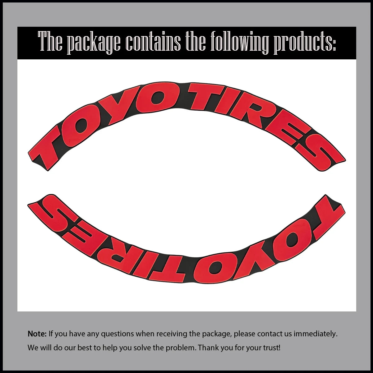 TOYO TIRES 3D Waterproof Tire Stickers | Universal Rubber Sidewall