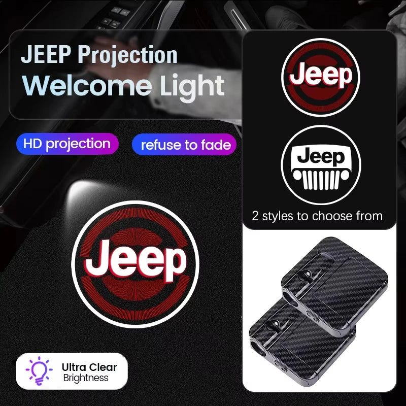 JEEP HD Door Welcome Light LED Projector Lamp for Jeep Renegade / Compass | 2-Piece Ghost Shadow