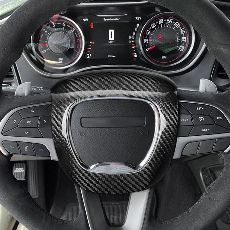 Steering Wheel Horn Cover for Dodge Charger (2015–2023) | Carbon Fiber Airbag Cover CE Certified