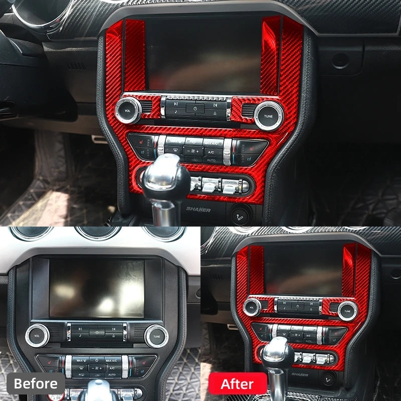 Carbon Fiber GPS Navigation Trim Frame for Ford Mustang GT (2015-2021) | Interior Vinyl Decal