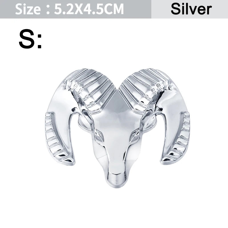 3D Metal Chrome Ram Head Emblem Badge for Dodge | Car Body Rear Trunk Styling Sticker