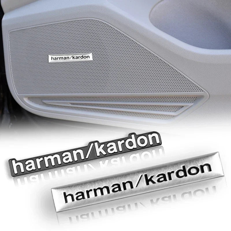Harman Kardon 3D Aluminum Sticker Decal for Mercedes-Benz / BMW / Land Rover / Volvo | Speaker Badge