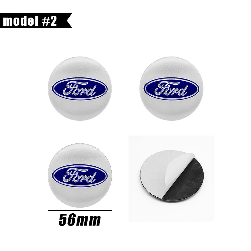 Wheel Center Hub Cap Cover Badge Stickers for Ford F-150 / Focus | 4-Piece 65mm / 60mm / 56mm