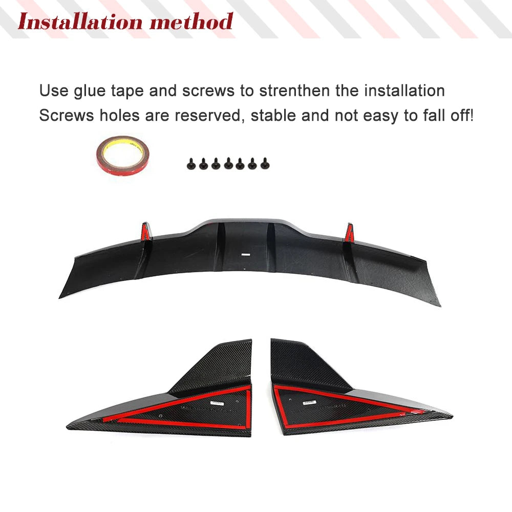 Real Carbon Fiber Rear Canard Diffuser Lip Body Kit for Tesla Model S Plaid (2021–2023)