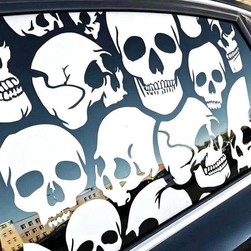 Halloween Skeleton Skull Car Sticker | Gothic Hood & Door Auto Decoration Decal (FUYAOZHISHANG)