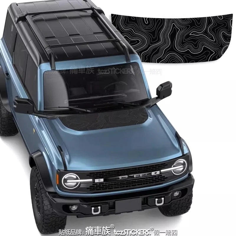 Hood Sporty Fashionable Professional Vinyl Kit for Ford Bronco | PVC Appearance Wrap