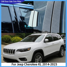 Gloss Black Pillar Post Door Side Decor Window Cover for Jeep Cherokee KL (2014–2023) | Full Kit