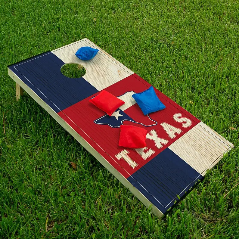 Cornhole Board Wraps and Decals for Boards Set of 2 Skins Professional Vinyl Covers Sticker - Texas State Tailgating Decal