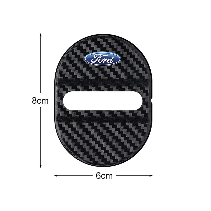 Door Lock Cover Anti-Rust Latch Protector Stickers for Ford Mustang / Bronco / Focus | 4-Piece