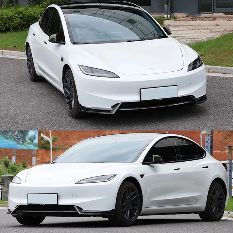 Full Body Kit — Bumper Lips, Diffuser & Spoiler for Tesla Models | Gloss Black & Carbon Tuning