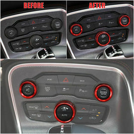 A/C Control Knob Volume Radio Switch Decoration Cover for Dodge Challenger / Charger | 3-Piece