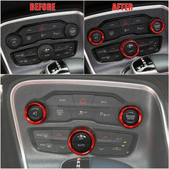 A/C Control Knob Volume Radio Switch Decoration Cover for Dodge Challenger / Charger | 3-Piece