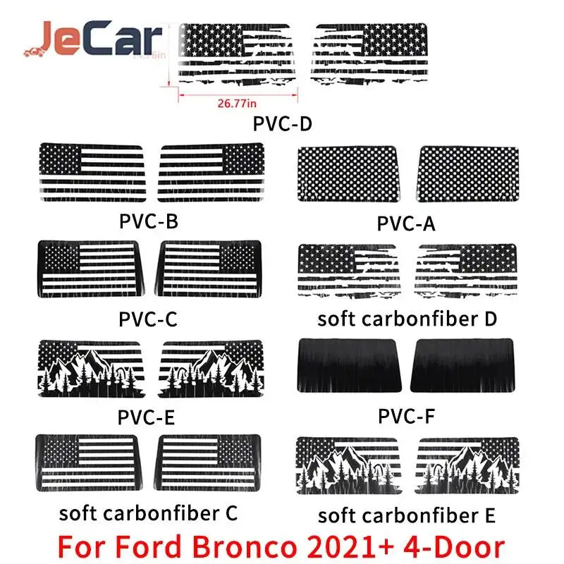 Rear Window Tint Decal Ornament for Ford Bronco (2021+) | PVC Privacy Sticker