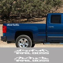 Mountain Body Side Decal for Chevrolet Silverado 1500 Trail Boss | 2-Piece Vinyl Trunk Sticker