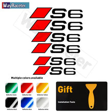 Cargar imagen en el visor de la galería, Audi Brake Caliper Decal Set – High-Temp Reflective Vinyl | A3 A4 A5 A6 A7 A8 Q2 Q3 Q5 Q7 Q8 TT TTS S-Line (6 Pcs)