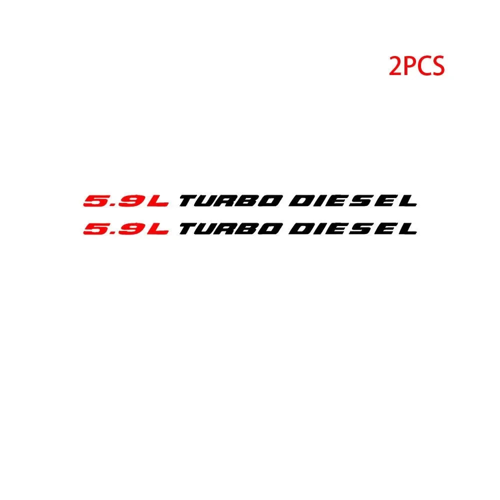 2pcs Truck Hood Vinyl Decals Car Stickers 5.9L Turbo Diesel Emblem for Dodge RAM 1500 2500 3500  car accessories