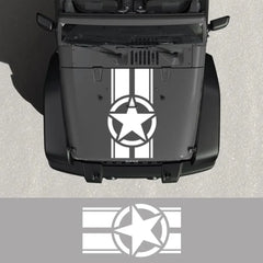 Jeep Hood Cover Decal – Pentagram Star Vinyl Sticker | Wrangler JK JL TJ, Renegade, Patriot, Trailhawk, Rubicon