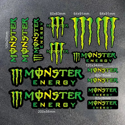 Monster Energy Motorcycle Side Strip Sticker - Reflective Vinyl Decals for Cars & Motorcycles