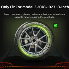 18" Performance Replacement Hub Cap Wheel Covers for Tesla Model 3 (2018–2023) | 4-Piece Full Rim Set