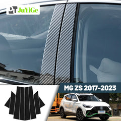 Glossy Black Carbon Fiber Window Door Deal B C Pillar Post Cover Sticker For MG ZS 2017-2023 2018 2019 2020 2021 2022