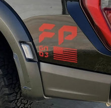 Load image into Gallery viewer, FP Performance USA Flag Bedside Decal for Ford F-150 / F-250 Raptor (Gen 1, 2 &amp; 3) | Vinyl Sticker Pair